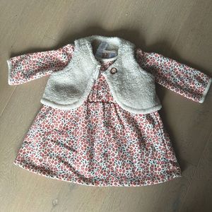 Carters Dress/Sherpa vest